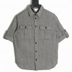 bottega Veneta 葆蝶家 Bv 25Ss 秀款工装短袖衬衫 纯棉混纺面料 采用高支双股埃及棉与微量桑蚕丝混纺 通过剑杆织机以28针 厘米的密度织造确