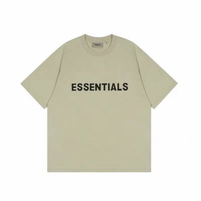 牛油果绿 顶级版本Fear Of God Fog Essentials 复线黑标硅胶男女情侣明星同款宽松纯棉透气短袖T恤 fog宽松的版型设定 喜欢宽松的 正常