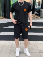 直 品牌 Hermes 爱马仕 2025新款男士短袖短裤套装！官网同步销售！市面高端版本！手感细腻柔软！让你穿着更加舒适！立体裁剪版型超赞！尺码:M-5Xl 下