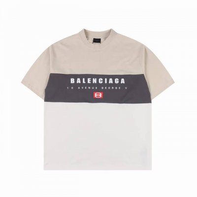 Balenciaga 巴黎世家 三色拼接字母印花短袖 新Logo 字母组合印花.拼接短袖T恤.砖柜同步.第一时间正品研制，面料采用巴黎Zp定织定染全棉双纱。克重