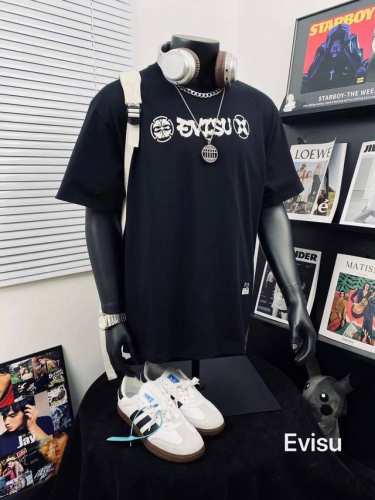 上新 Evisu 福神高版本达摩滑头印花男女休闲短袖T恤 不得不推荐一款非常受欢迎的硬货！360克双纱面料 有型 更有质感 夏季你需要这样一件超百搭的T恤看品质