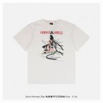 saint Michael 25Ss 电缆素子印花短袖 整体面料选用 克100%纯棉16织双纱汗布面料 圆筒无侧缝面料 螺纹选用300G100%纯棉1*1弹力无