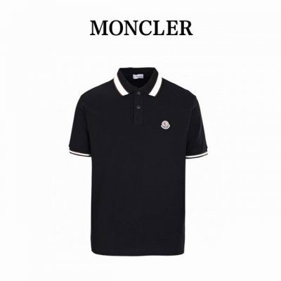 moncler蒙口Mc 咖领扣短袖Polo衫 采用原版220G定制珠地面料 螺纹同缸定染对格对纹零色差。纽扣原版1:1开模定做，领子颜色，尺寸比例还原原版。独家