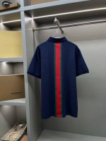 GuccⅠ 古驰 后背织带新款polo衫 原版面料 官方同款 采用210克纯棉珠地面料，定制 同缸染面料 手感非常舒服爽滑 版型挺阔有型 衣领袖口罗纹采用进口纱