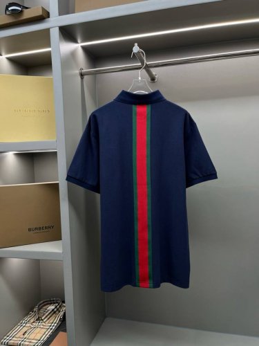 GuccⅠ 古驰 后背织带新款polo衫 原版面料 官方同款 采用210克纯棉珠地面料，定制 同缸染面料 手感非常舒服爽滑 版型挺阔有型 衣领袖口罗纹采用进口纱