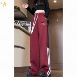 供 耐克 Nike三条杠字母刺绣直筒裤安哥拉红拖地裤卫裤海外专柜款三条杠休闲裤，男女同款，小红书 Ins 抖音爆款，四色齐发，超人气单品，经典Logo，版型好看