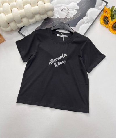 alexander Wang 25Ss春夏新款烫钻钉珠圆领短袖T恤丨独家Yb开发！高版出品！采用克重纯棉制成 垂坠感十足 呈现显瘦视觉效果 利用水洗工艺还原均匀
