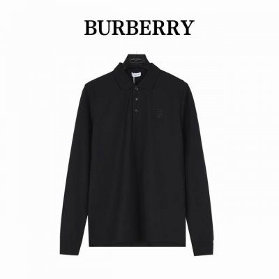 Burberry 巴宝莉 经典Tb刺绣字母翻领长袖polo衫 采用定制面料。添加杜邦公司Sorona 索罗娜 材料，亲肤性好、长效抗菌、防螨，更耐洗，棉线经过反