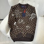 Louis Vuitton路易威登 刺绣绵羊毛圆领衫 王炸秀款 材料 颜色 刺绣 都是难度 我们做出来的绝对可以和Zp对比 百分百精仿绵羊毛 手感柔软亲肤 不缩