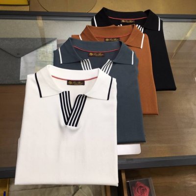 专柜新品 Lp Lp典藏款含甘草纤维撞色针织衣领翻领短袖polo衫 这款polo衫采用高质量的甘草纤维混纺面料，柔软透气，适合春夏季节穿着。撞色设计使得这件衣服
