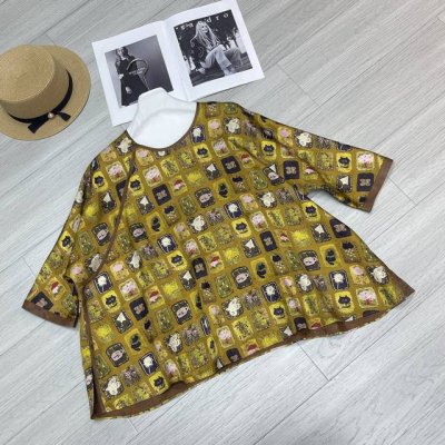 新款上新 真丝香云纱宽松小上衣 码数 S-Xl