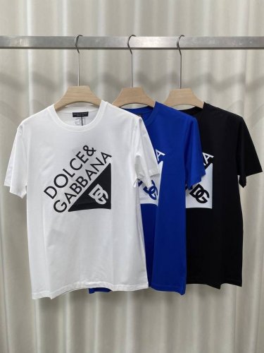 Dolce&Gabbana 25春夏新品前后幅字母印花短袖T恤 采用定制80支双股丝光棉面料 黑色 白色 海蓝 S Xxxl 黑白可定制4Xl 5Xl