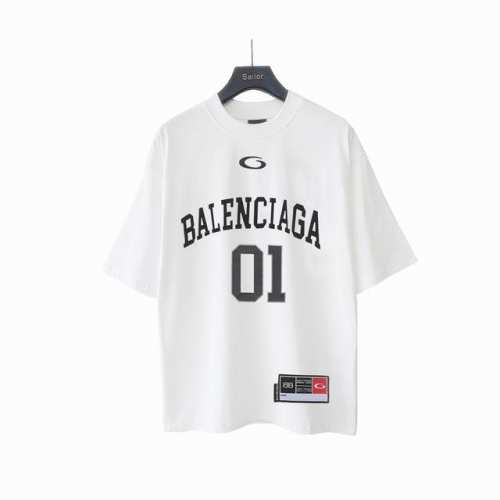 实拍细节图+尺码表 Balenciaga巴黎世家 Basketball 系列 01号球衣短袖T恤 原样购入开发 面料订制染色 做水洗预缩270G16支精梳紧密纺