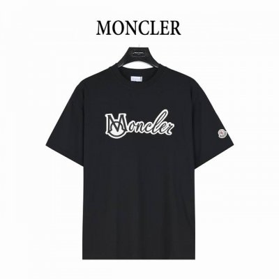 moncler 蒙口 25Ss 字母Logo徽标刺绣短袖T恤 采用60支双纱精梳纯棉爽滑手感 纯棉不起球不起毛 胸前标志字母刺绣 袖口处小Logo徽标章仔刺绣