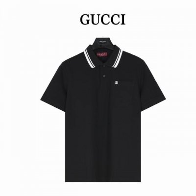 Gucci 古驰 25Ss 口袋双G刺绣领口撞色短袖polo衫 原版品质，欢迎对比 品牌经典图案巧妙糅合纹理与缀饰细节，为2025早春系列的成衣设计增添色彩。G