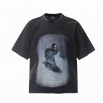 Vt9222 Travis Scott斯科特联名Utopia Tour乌托邦巡演惊悚人像数码直喷印花复古水洗做旧短袖T恤 小领口设计 白墨数码直喷印花 高街复古