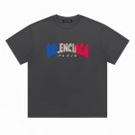 80 balenciaga巴黎世家三色彩绘短袖半袖T恤 - 采用230G双纱100%精梳纯棉面料 - 螺纹定织定染无色差！采用过肩拉条工艺，百洗不变形！ -采用