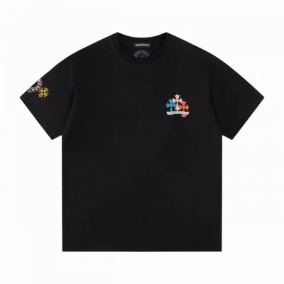 款号T28 克罗心 短袖T恤 男女同款 -采用原版280G100%纯棉面料 柔软舒适 螺纹同缸定染零色差 独家品质区别通货 欢迎对比 -颜色： 黑色 -码数：X
