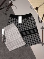 Thom Browne 2025Ss新款针织短裤，定制面料采用威化布织法，提花针织工艺，版型紧致立体，4杠拼接，定制裤绳五金质感强，顺滑，上身舒适透气，凹凸有型