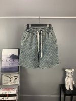 Louis Vuitton路易威登 Lv 扎染满印Ss24夏季新款 Sottfrunk系列牛仔短裤 老花满印Logo 高品质丹宁牛仔面料 洗水做旧 男女同款 面