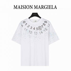 maisonmargiela 马吉拉 数字泼墨斑点印花短袖T恤 重磅精梳260G纯棉双纱面料 数码3D直喷 螺纹定织定染通肩拉条工艺增加衣物清洗寿命 触感舒适