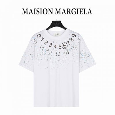 maisonmargiela 马吉拉 数字泼墨斑点印花短袖T恤 重磅精梳260G纯棉双纱面料 数码3D直喷 螺纹定织定染通肩拉条工艺增加衣物清洗寿命 触感舒适