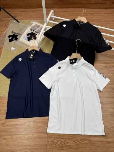 高品质，雪梨纸精包装 Descente 迪桑特夏季新品，高尔夫系列！冰丝凉感无痕纯色半袖体恤Polo衫 采用高品质运动属性功能性Aerodry针织面料制作的短袖