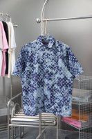 p120 高品质 驴家 2023 Ss 春夏现款重工牛仔丹宁衬衫，定制花纹洗水面料。满身经典老花标识，刻字精细五金纽扣，宽松版型 男女同款 码数：S M L X