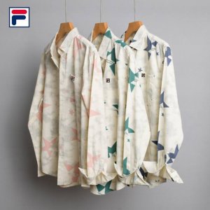 上新 P160【斐乐Fila25款港风刺绣个性印花衬衫外套】 优质柔软棉纤制 不变形 不起球 细腻不糙手 耐磨性高 走线工整 亲肤抗皱等特点 ，立体裁剪 不挑身