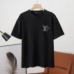 上新 顶级复刻版本 Lv路易威登 25Ss早春新款 Lv字母烫钻短袖 轻奢主义 男女日常通勤穿搭必备单品 正确版本 欢迎对比 详细特征 320克100% 纯棉双