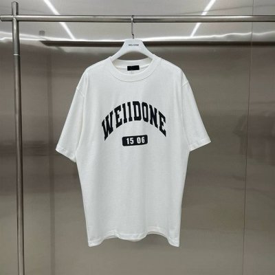 跑量 款号: W210# We11Done 硅胶1506字母印花 宽松圆领短袖T恤男女情侣款 面料：2 G双纱精梳紧密赛络纺重磅纯棉 工艺：走线均是全身三线缝制