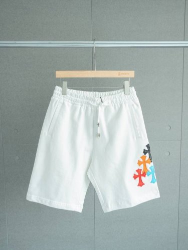 Chrome Hearts 克罗心 25S S 彩色多十字架皮标棉质短裤五分裤 货号：181 颜色：白色 尺码：M L Xl Xxl 尺寸推荐：M码适合120斤
