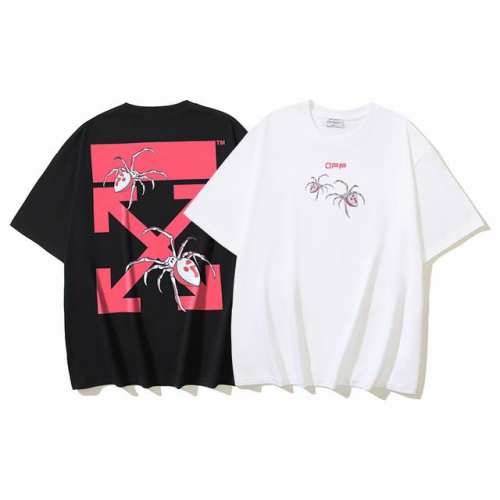 1136# Off-White纯棉260G重磅蜘蛛箭头Off印花短袖T恤 黑色 白色 S M L Xl