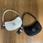 韩国Mlb Ny纽约洋基队复古老花满印字母pu腋下包饺子包单肩包 颜色：黑色 白色 尺寸：24X18 Cm 064