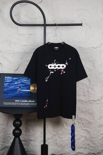 款号 M105 Goodbrand 24S S Color Jumping 多色泼墨短袖T恤 颜色 黑色 白色 码数 S M L Xl