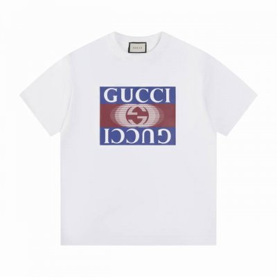 款号T16 Gucci 短袖T恤 男女同款 -采用原版280G100%纯棉面料 柔软舒适 螺纹同缸定染零色差 独家品质区别通货 欢迎对比 -颜色： 白色 -码数