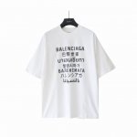 实拍细节图+尺码表 Balenciaga巴黎世家 七国语言短袖 采用进口椭圆机印花 每一个印花1对位整齐 无毛边 布料 同缸出 0色差 32S240G重布料 厚