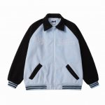 b97 Lv王嘉尔同款 泡珠工艺棒球服采用羊羔毛与龙凤尼面料结合撞色拼接设计，还原重工五金配件 M L,Xl Xxl 规格：M L Xl 2Xl