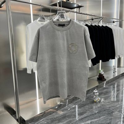 Chrome Hearts克罗心2025Ss新款美式酸洗做旧激光烧花贴布绣十字架情侣休闲短袖T恤 最高版本 定制面料260克双纱 美式酸洗做旧原身布激光烧花贴布