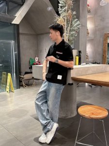 Tb*修身版型 M-Xxxl 25春夏新款口袋款三杠提花下摆开衩织带融合顶级进口私货polo短袖，高端重工提花融合绣花拼色短袖针织衫，专柜款时尚不失奢华 品质毋