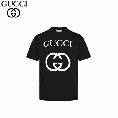 160 Gucci 古驰 经典互扣双G短袖 260克纯棉面料 ，吸汗透气性非常好，做工精细，肩部线条流畅，全部使用全进口链条车做通肩滚条，做到一公分4针的标准！