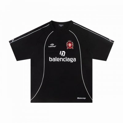 一首批.散单+10 巴黎世家Balenciaga2025新款T恤球衣 材质:采用高版本300G双纱精梳棉 尺寸:S M L Xl 颜色:黑白 款号:W666