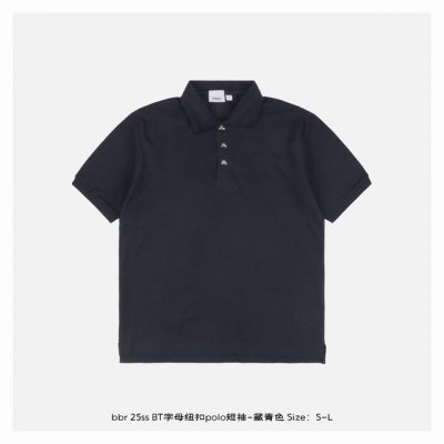 burberry 博柏利 25Ss Bt字母纽扣Polo短袖-藏青色 采用 G珠地网眼布棉质，面料网眼织法，透气舒适，专用Polo衫面料，领子进口扁机定制编织而