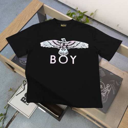 上新 款号：Ay709 高版本 2025新款Boy后背彩金老鹰天使翅膀图案字母Logo印花休闲情侣短袖T恤，采用280克重的纯棉双纱面料，我们只做精品面料、做工