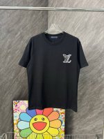 Lv链条素描刺绣圆领短袖 Louisvuitton官网Zp同步新款T恤 面料采用32支双纱280克高克重纯棉面料 同缸定织定染原版同色螺纹 进口机器前后万针经典