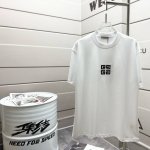 #100 Givench* Gvc纪梵* 2025春夏新款短袖T恤 重磅纯棉字母Logo刺绣并印花 颜色：黑色 白色 尺码： S 90-130斤 M 120-1