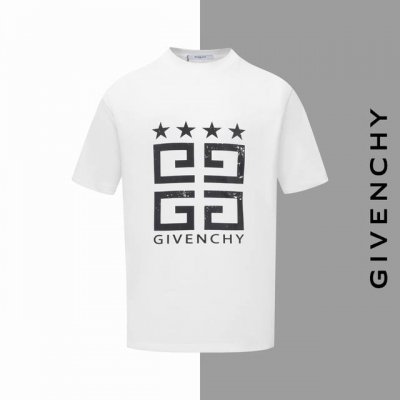 款号#Z85 纪梵希五角星破旧大标圆领短袖 Givenchy 官网一致款式 面料：32支双纱280克纯棉面料 同缸同色织染螺纹 颜色一致 工艺：进口机器白墨直喷
