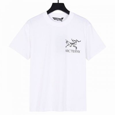 上新 基础白黑标 Arc’Teryx始祖鸟24Ss基础经典Logo印花短袖.前后印花 定制面料洗水后260克重双纱100%精梳全棉面料 印花工艺，螺纹定织定染无