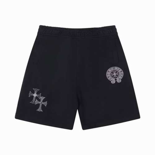 高版本Chrome Hearts克罗心 马蹄十字刺绣短裤 男女同款 采用100%纯棉毛圈面料 棉质细腻柔软轻薄透气 万针重工刺绣质感油亮光泽 十字架元素真的是C