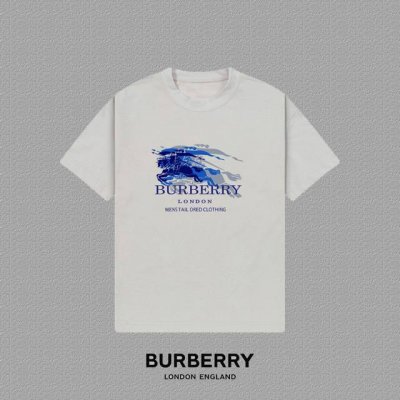 p90 [Burberry 巴宝莉] 2025Fw短袖T恤 字母Logo印花 高端26S双纱300克面料 重磅面料 定制拉架罗纹同缸同染 三标齐全 男女同款 颜